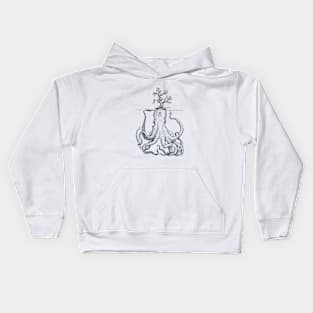 Kraken Island Ink Drawing Kids Hoodie